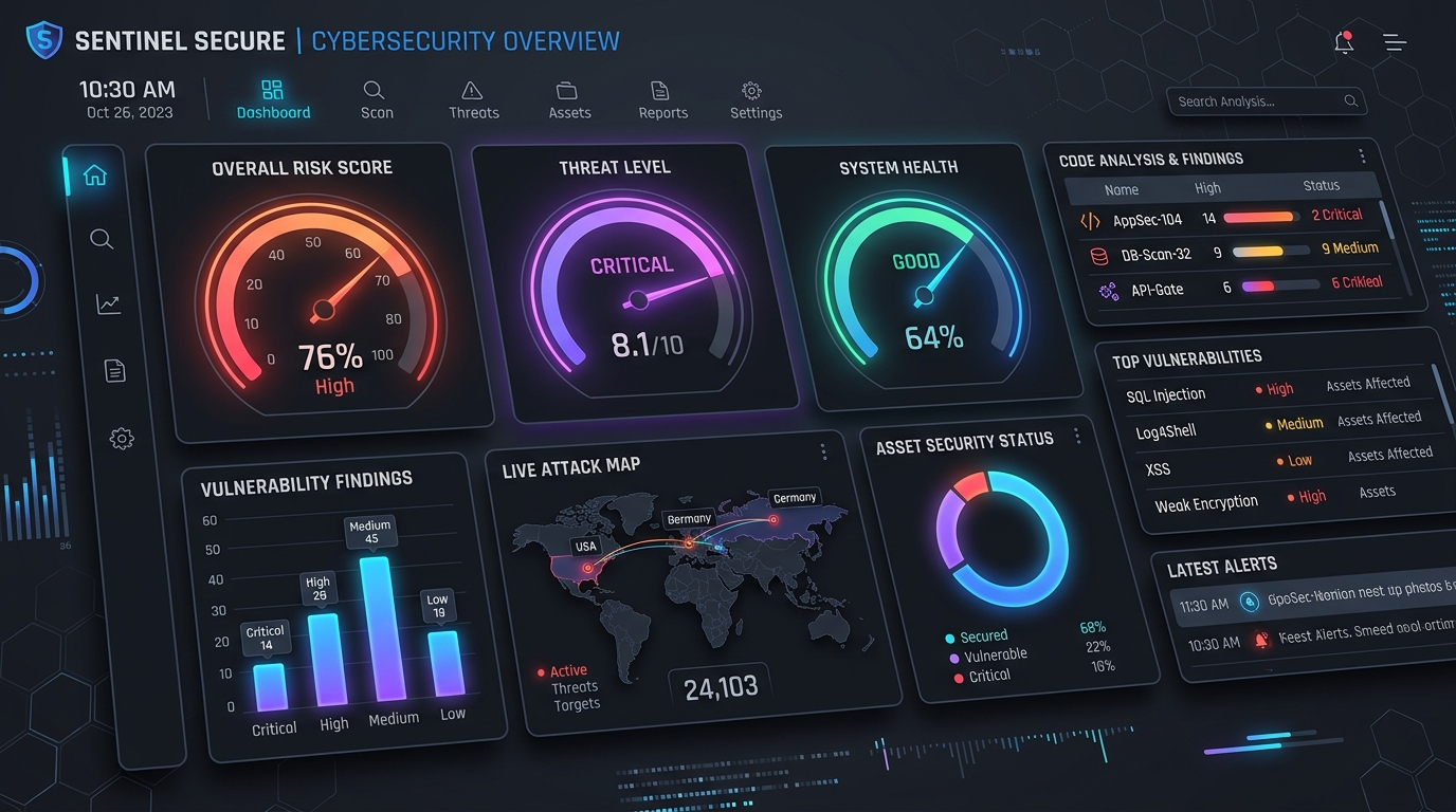PatchWarden Security Dashboard Mockup
